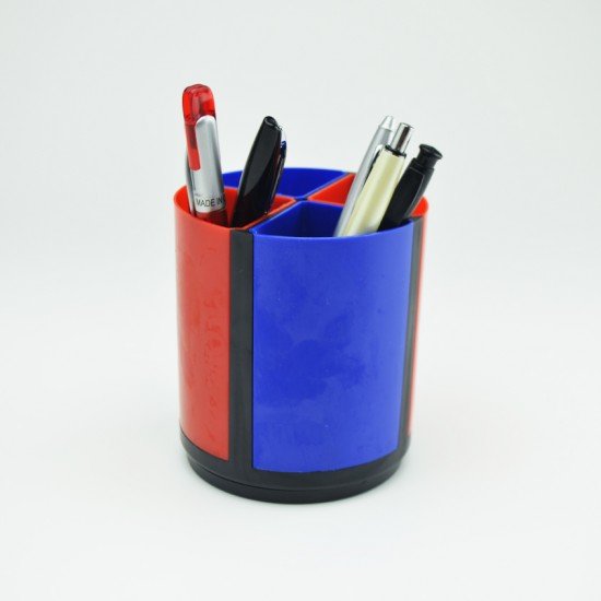 حاوية أقلام - أزرق وأحمر