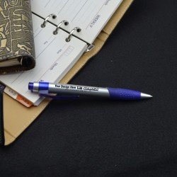 قلم بلاستيكي رصاصي- علاق و ماسك أزرق